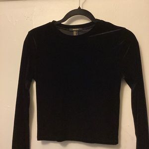 Velvety Black Long Sleeve Top